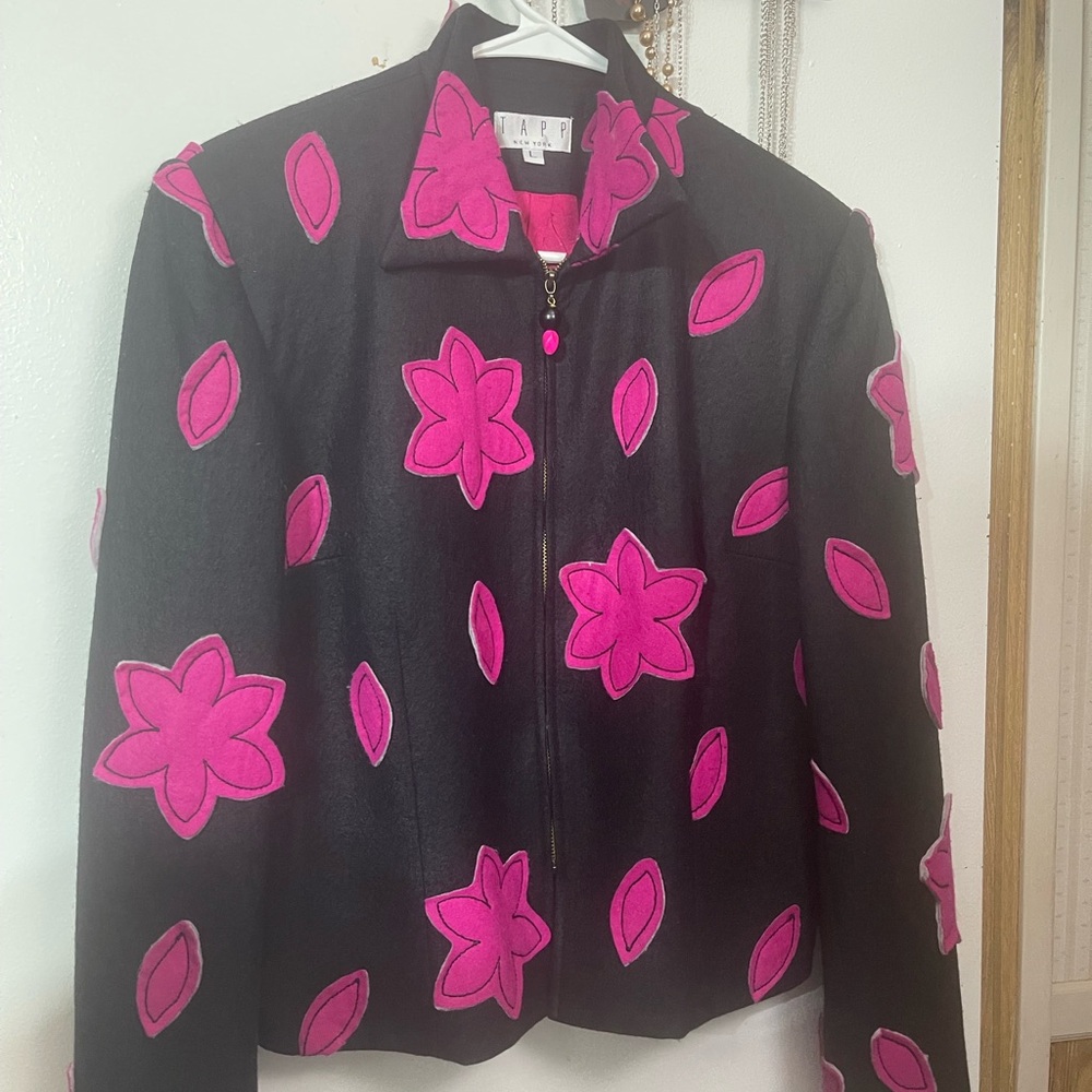 TAPP New York Black and Pink Floral Jacket